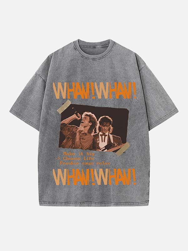 George Michael Wham! Print Round Neck T-shirt