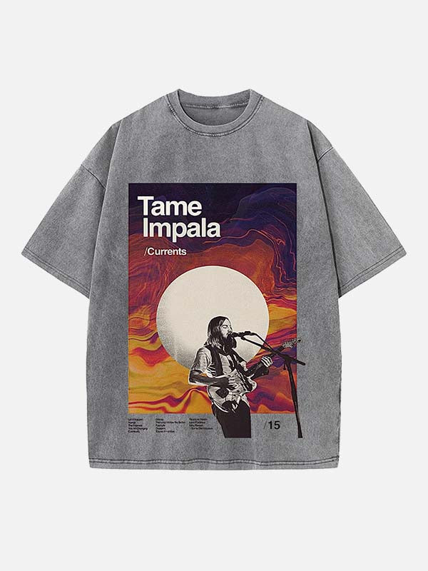 Tame Impala Print Round Neck T-shirt