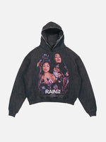 Lady Gaga Print Slant Pockets Hoodie