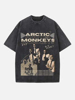 Arctic Monkeys Print Round Neck T-shirt