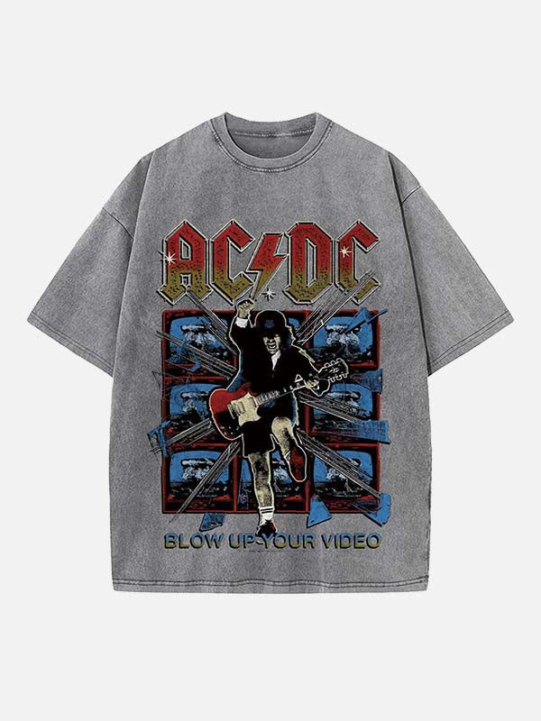 AC/DC Print Round Neck T-shirt