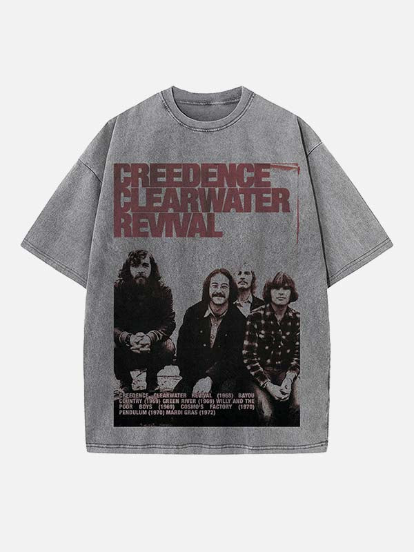 Creedence Clearwater Revival Print Round Neck T-shirt