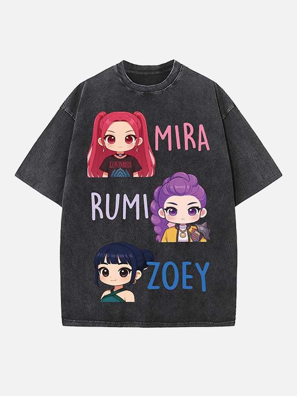 HUNTR/X Print Round Neck T-shirt