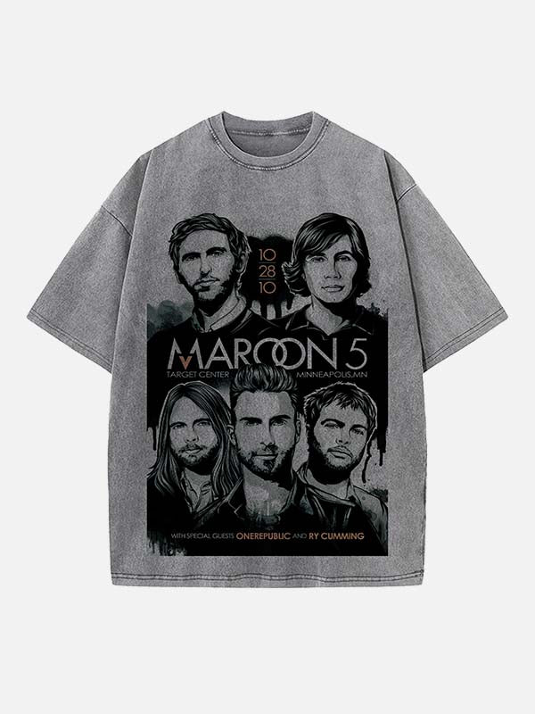 Maroon 5 Print Round Neck T-shirt