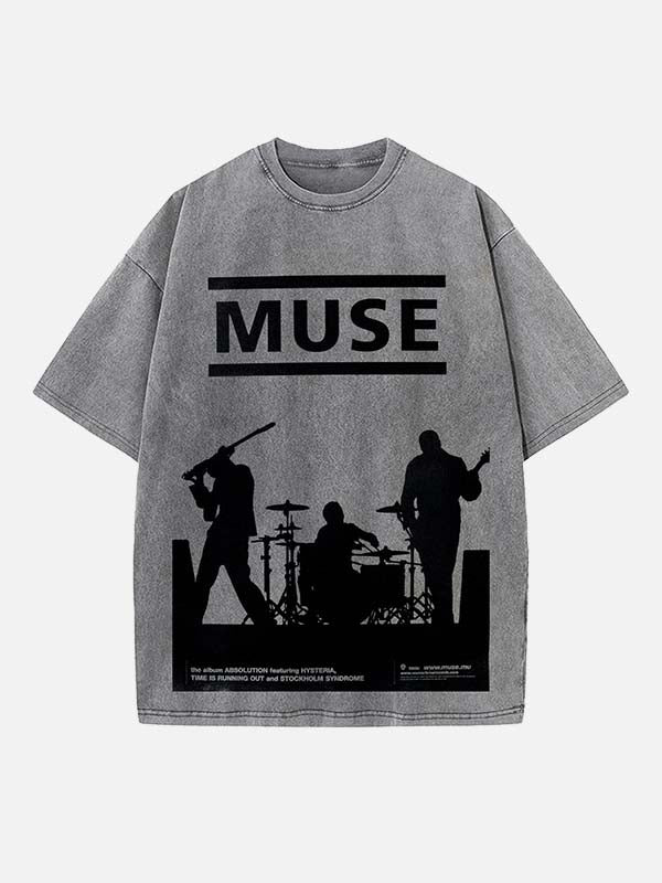 Muse Print Round Neck T-shirt