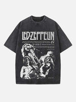 Led Zeppelin Print Round Neck T-shirt