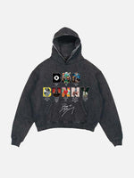 Bad Bunny Print Slant Pockets Hoodie