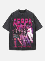 Aespa Print Round Neck T-shirt