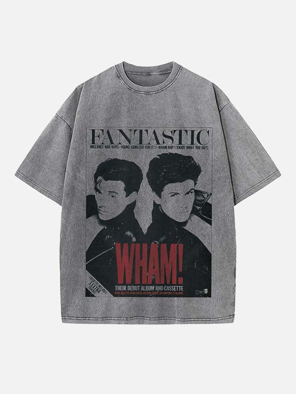 George Michael Wham! Print Round Neck T-shirt