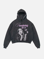 Tate McRae Print Slant Pockets Hoodie