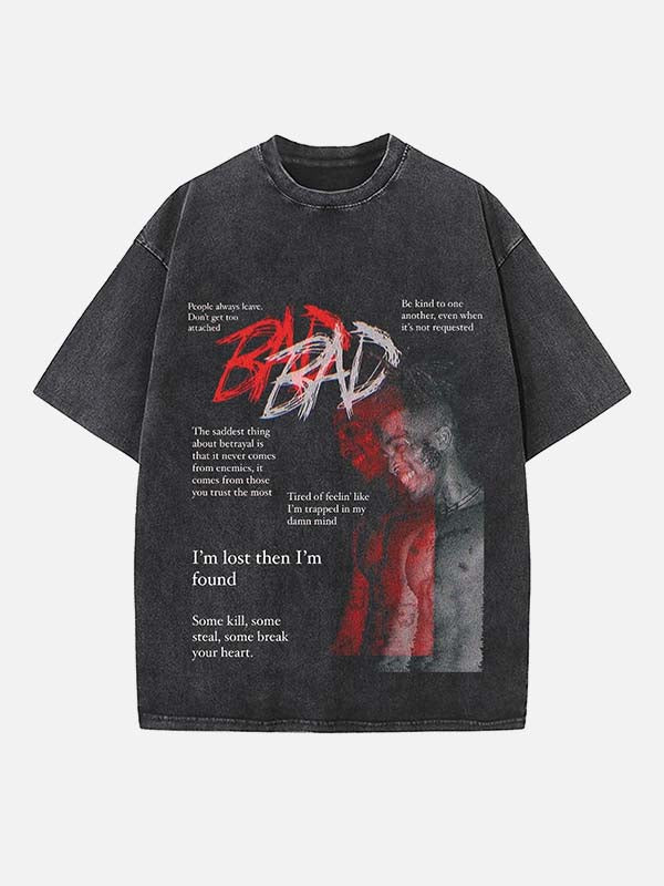 XXXTENTACION Print Round Neck T-shirt