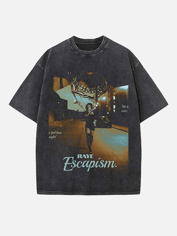 Raye Print Round Neck T-shirt