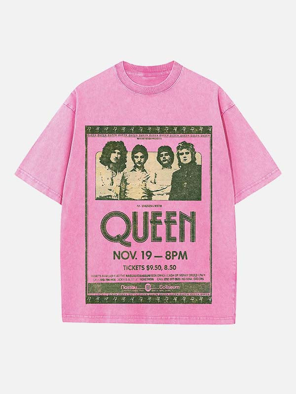 Queen Print Round Neck T-shirt
