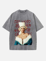 Rihanna Print Round Neck T-shirt