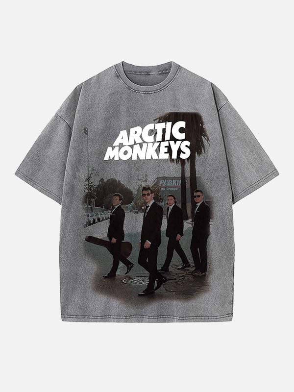 Arctic Monkeys Print Round Neck T-shirt