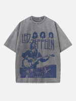 Led Zeppelin Print Round Neck T-shirt