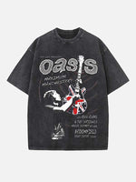 Oasis Print Round Neck T-shirt