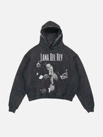 Lana Del Rey Print Slant Pockets Hoodie