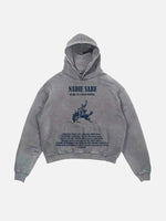 Bad Bunny Print Slant Pockets Hoodie