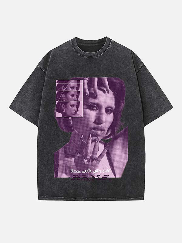 Raye Print Round Neck T-shirt