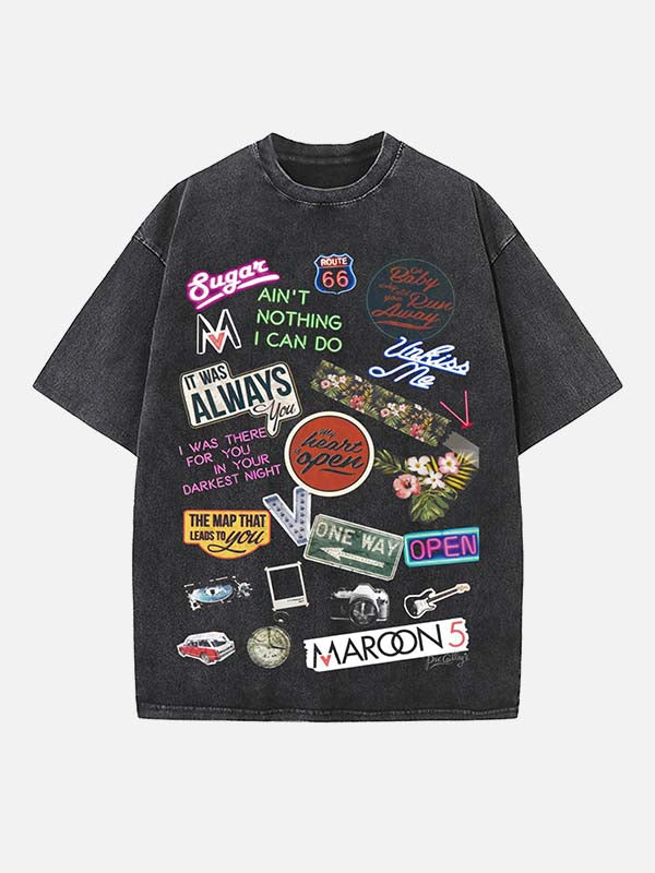 Maroon 5 Print Round Neck T-shirt