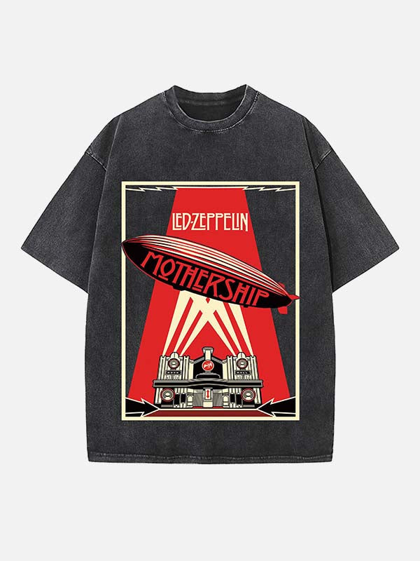 Led Zeppelin Print Round Neck T-shirt