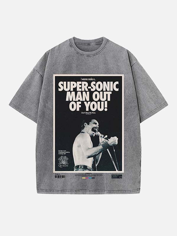 Queen Print Round Neck T-shirt