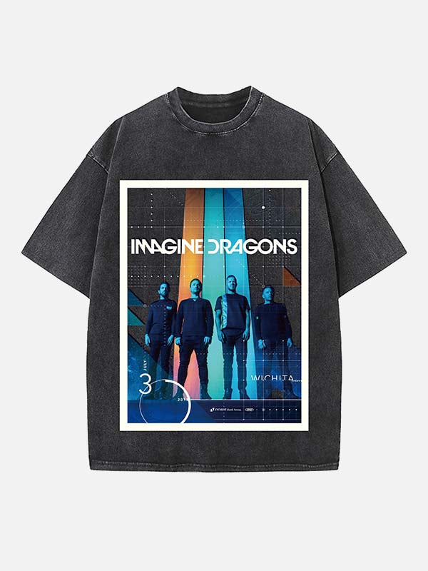 Imagine Dragons Print Round Neck T-shirt