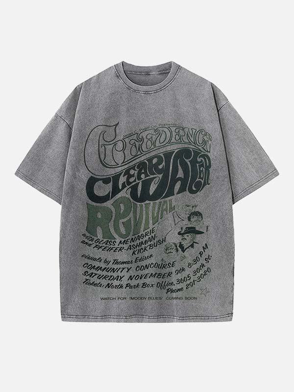 Creedence Clearwater Revival Print Round Neck T-shirt