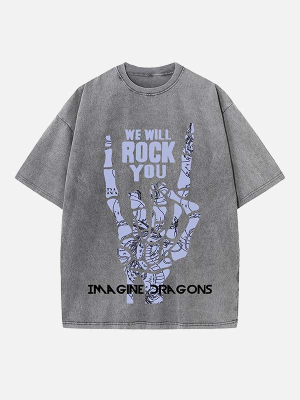 Imagine Dragons Print Round Neck T-shirt