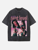 Aespa Print Round Neck T-shirt