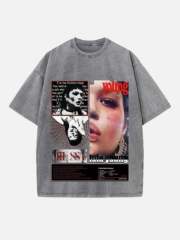 Lola Young Print Round Neck T-shirt