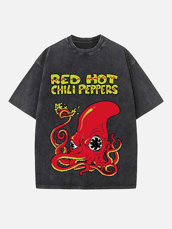 Red Hot Chili Peppers Print Round Neck T-shirt