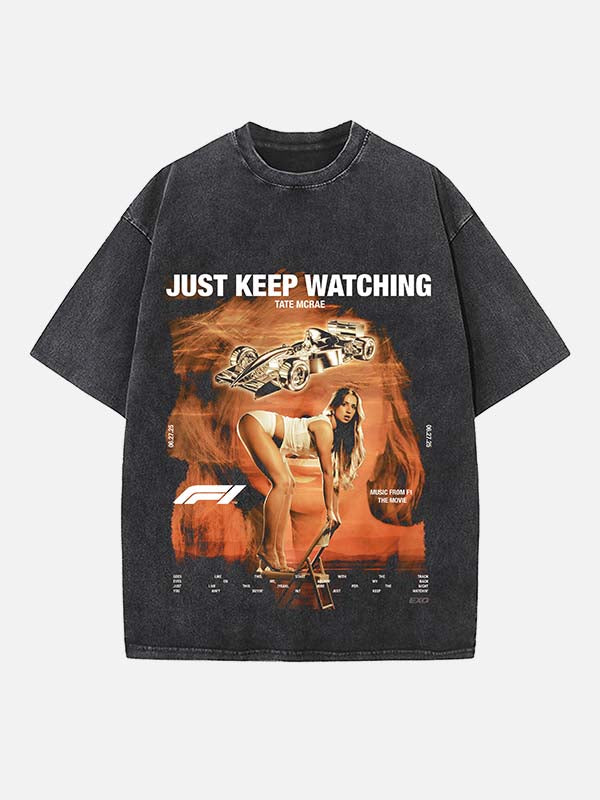 Tate McRae Print Round Neck T-shirt