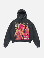 Taylor Swift Print Slant Pockets Hoodie