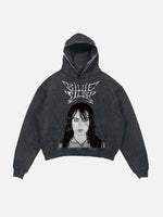 Billie Eilish Print Slant Pockets Hoodie