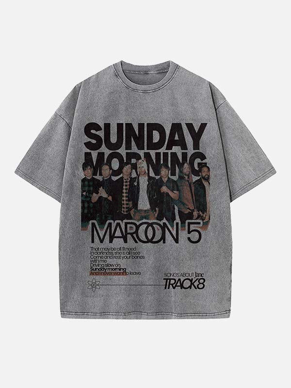 Maroon 5 Print Round Neck T-shirt