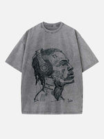 XXXTENTACION Print Round Neck T-shirt