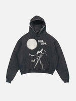 Dua Lipa Print Slant Pockets Hoodie