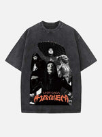 Lady Gaga Print Round Neck T-shirt