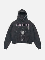 Lana Del Rey Print Slant Pockets Hoodie
