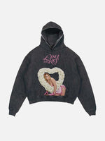 Lana Del Rey Print Slant Pockets Hoodie