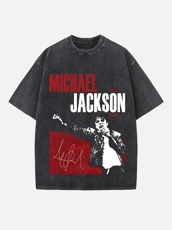 Michael Jackson Print Round Neck T-shirt