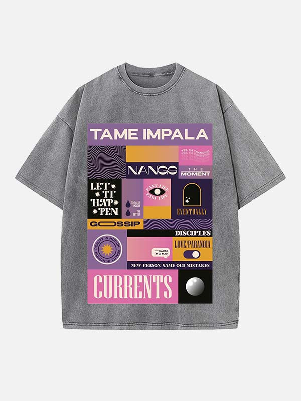 Tame Impala Print Round Neck T-shirt