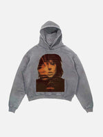 Lady Gaga Print Slant Pockets Hoodie
