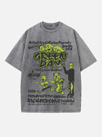 Green Day Print Round Neck T-shirt