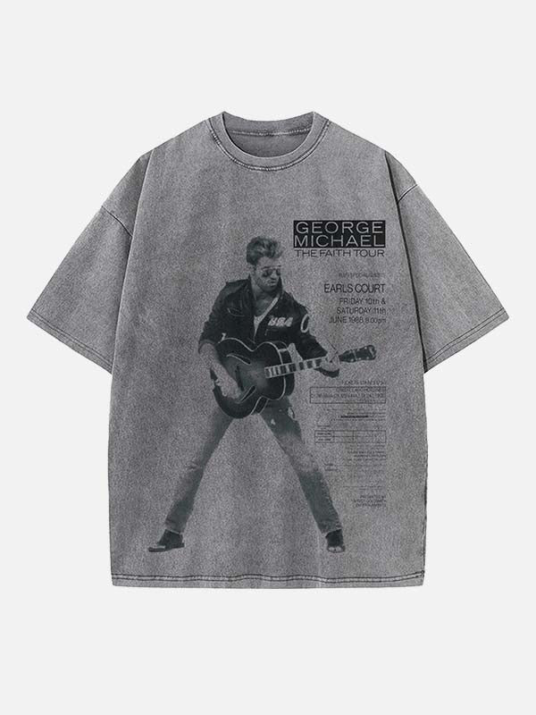 George Michael Wham! Print Round Neck T-shirt