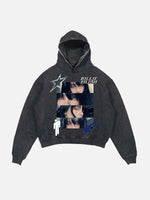Billie Eilish Print Slant Pockets Hoodie