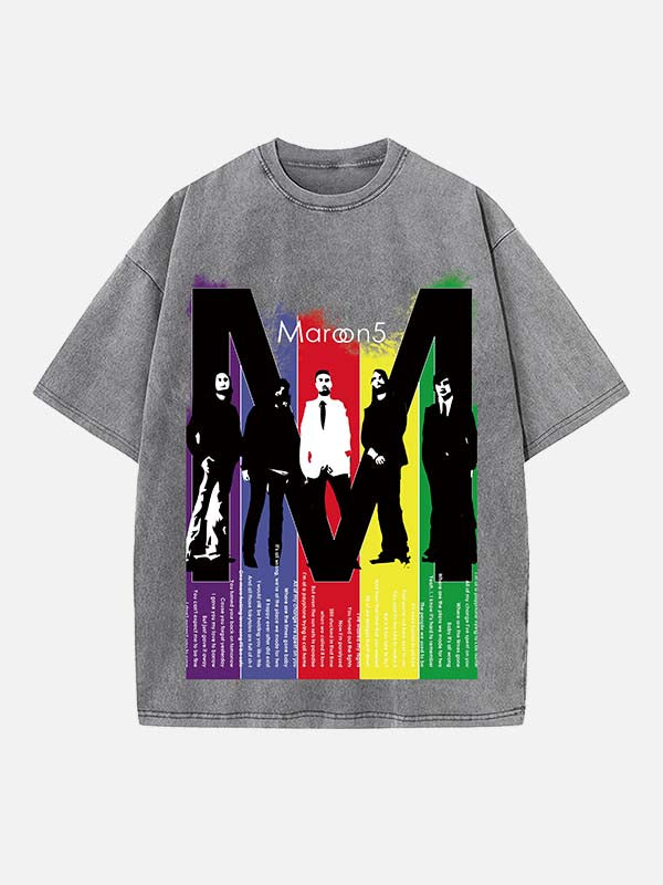 Maroon 5 Print Round Neck T-shirt