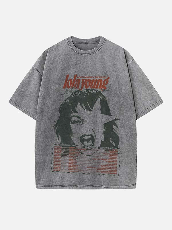 Lola Young Print Round Neck T-shirt